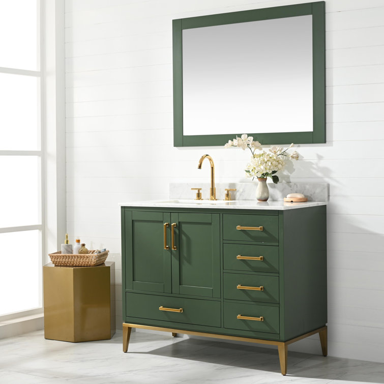 Mercury Row® Bruder 42" Single Bathroom Vanity Set with Mirror